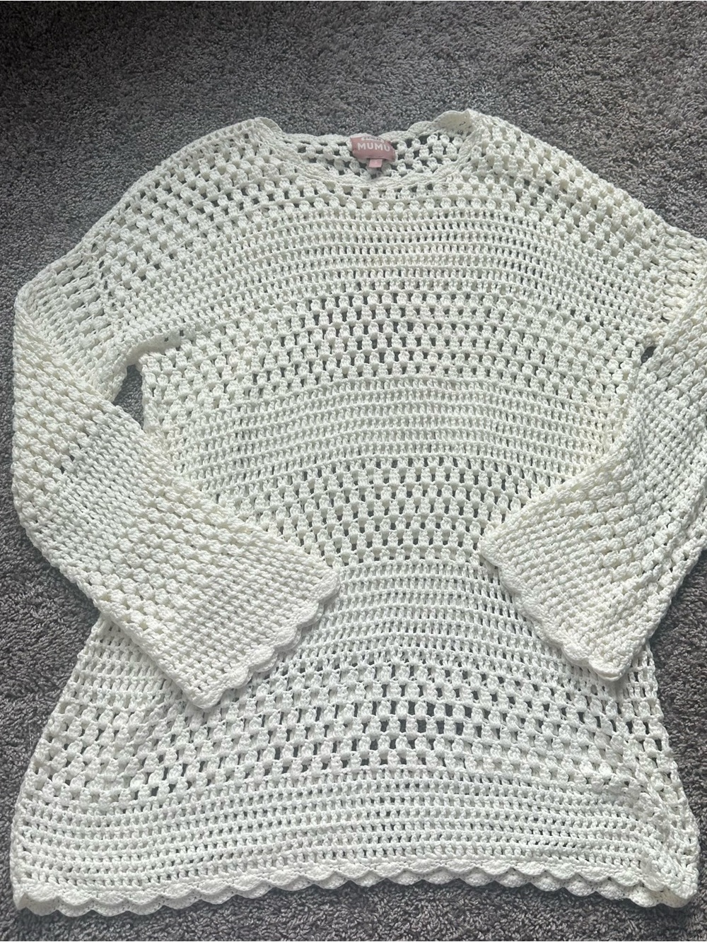 Show Me Your MuMu Cream Crochet Swim Coverup